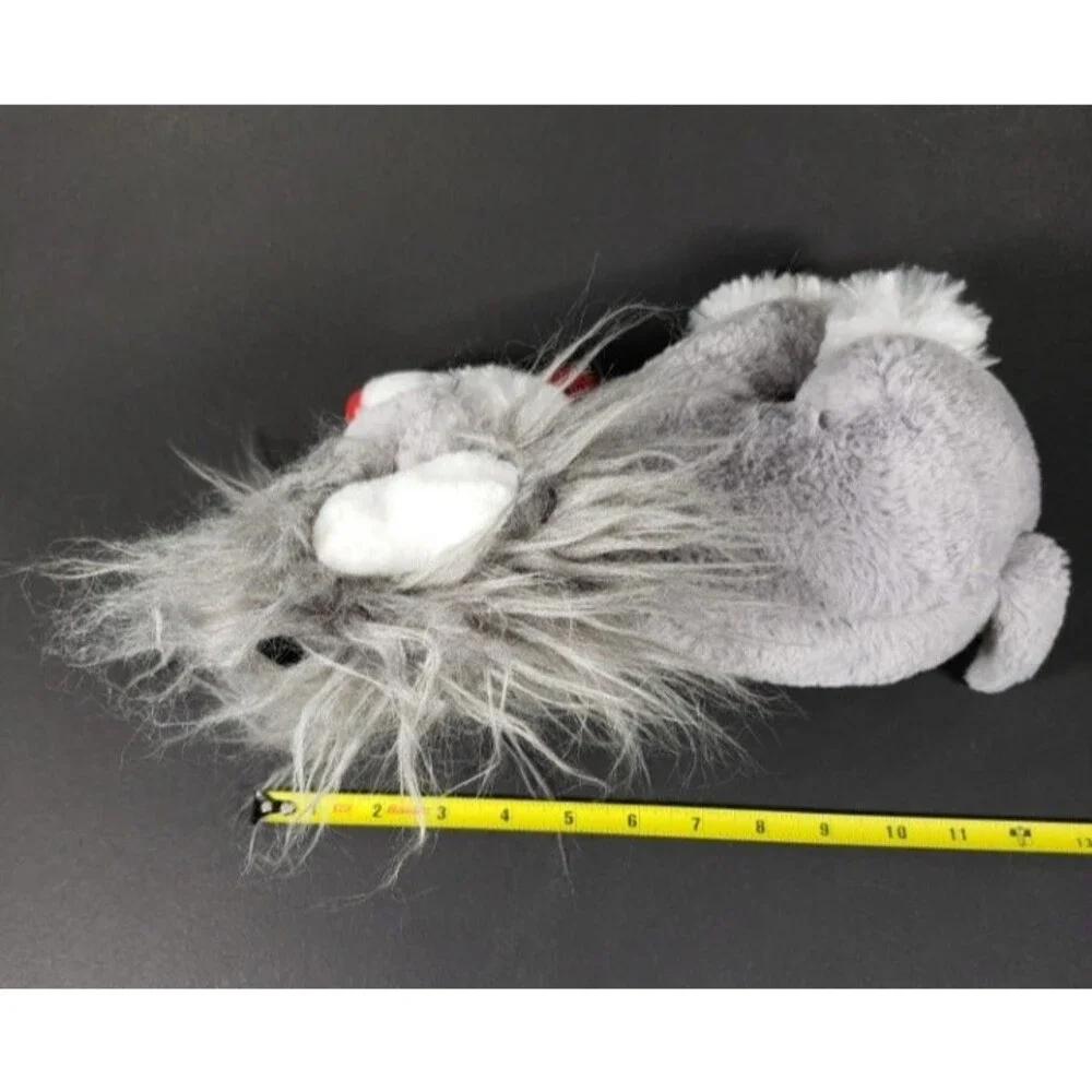 Vtg. Dan Dee Gray Papillon Puppy Dog Plush Animal 10